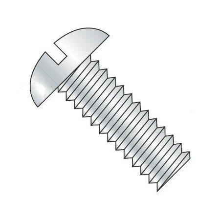 #10-24 X 5/8 In Slotted Round Machine Screw, Plain Brass Plated, 100 PK
